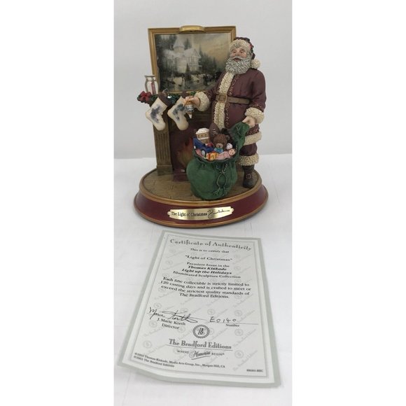Thomas Kinkade Light Up The Holidays The Light Of Christmas Santa Fireplace COA - Picture 1 of 12